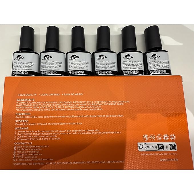 modelones Gel Nail Polish Set- Purple 6 Colors Gel Polish Set Glitter Nail Polish Gel Soak Off LED Nail Art Manicure Christmas Holiday Gel Nail Kit Gift Set for Women DIY Home Salon