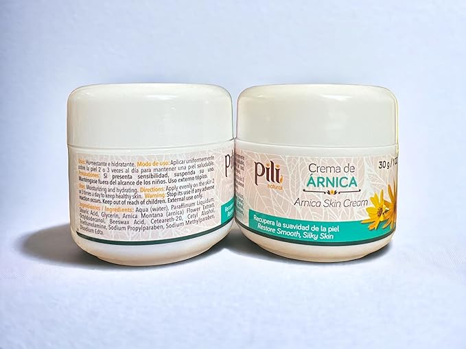Pili Natural Arnica Cream - Restore Smooth Silky Skin - Crema de Arnica - Pack of 3 (Pack 3 x 1 oz each)