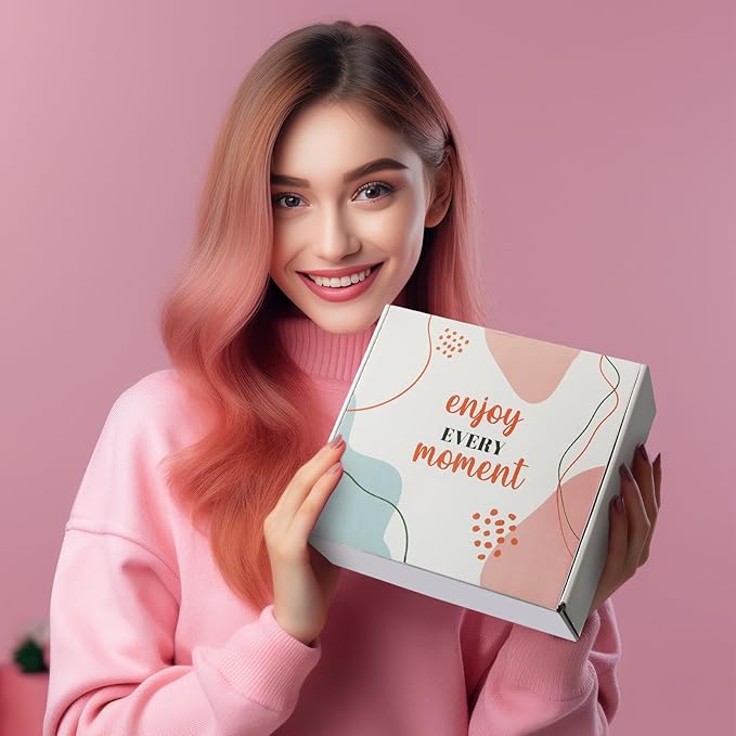 Sawysine 12 Pcs Gift Basket for Women Hair Care Spa Accessories Set Preppy Women's Birthday Mother's Day Gift Stuff(Pink)