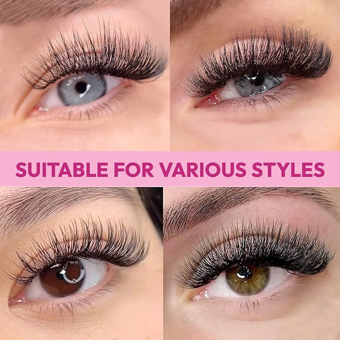 500 Promade Fans - 14D 0.03 Size 15mm Curl C - Mega Volume Premade Lash Fans for Eyelash Extensions Middle Stem Handmade Loose Pre Made Eyelash Fluffy Soft Pointy Base