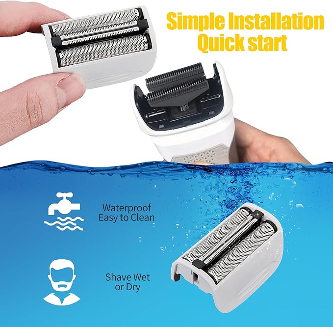 SPF-7580 Replacement Head and Cutter Assembly Compatible with Remington PF7580,PF7400,PF7500,and PF7600 Foil Shavers，2 PACK（White）