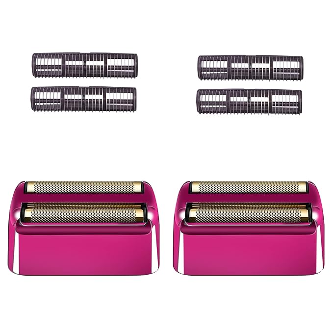 2 Pack Shaver Replacement Foil and Cutters Compatible with BaBylissPRO Double FXFS2 Metal Shaver foil Replacement,Purple