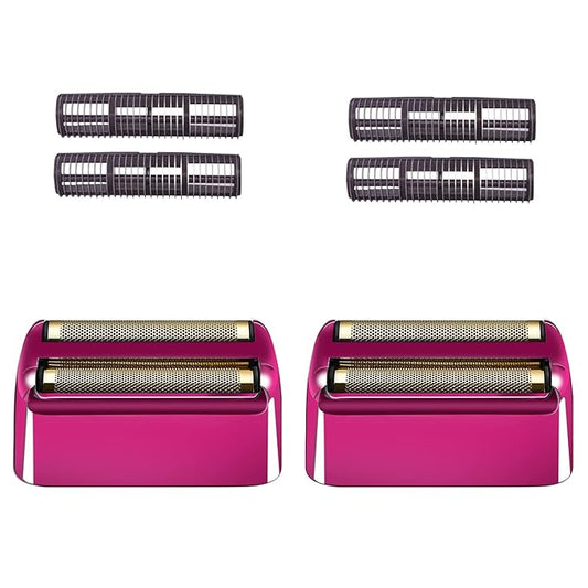 2 Pack Shaver Replacement Foil and Cutters Compatible with BaBylissPRO Double FXFS2 Metal Shaver foil Replacement,Purple