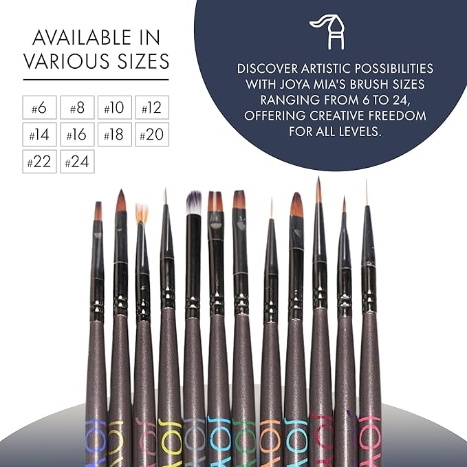 Kolinsky brush set 100% Pure Kolinsky Acrylic Nail Brush by Joya Mia Nail Art set brush Polish Brush Nail Tool (SET, Black)