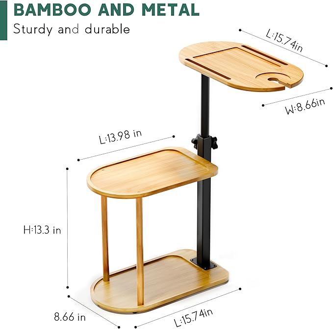 3 Layer Bath Tub Tray Table, Freestanding Bamboo Bath Tray Caddy for Tub Against Wall, Bath Table Tray Tub Shelf Bathroom Organizer Shelf for Luxury Spa and House Warming New Home