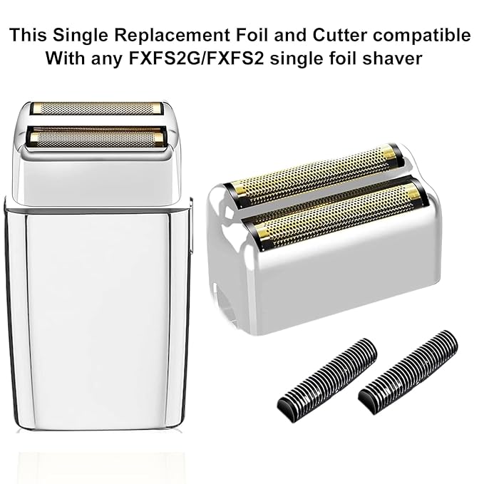 3 pack Professional Replacement Foil and Cutters for BaBylissPRO Barberology Double Foil Shaver, Compatible with BaBylissPRO Barberology FXFS2 Shaver，silver