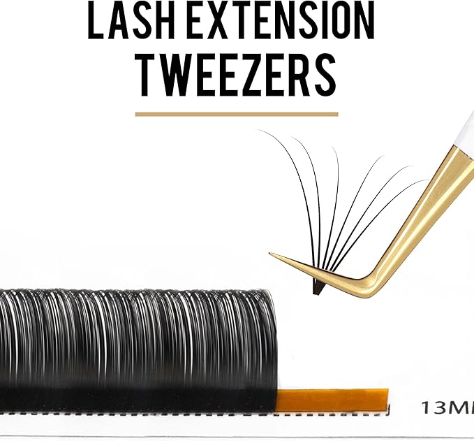 Fiber Tip Lash Tweezers For Eyelash Extension 4 Pcs Tweezers Professional Artist Tech Work Kit Tools,Best Volume Eyelash Lashes Extensions Precision Supplies Volume Boot 90 45 Degree(White)