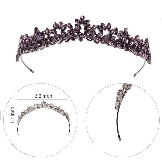 Women's Tiara, Crown for Henna Wedding Party | Glitter Hair Accessories for Bridal Birthday Pageant Prom Halloween Costume Christmas, Halloween Princess Crowns | Dream Design - Purple