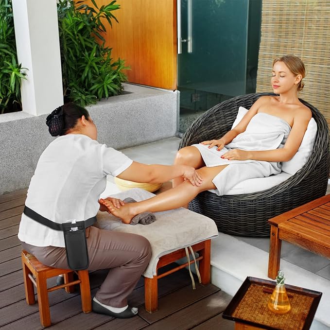 Eaasty 3 Sets Massage Bottle Holster Adjustable Single Holster and 8 oz Plastic Pump Dispenser Bottles for Lotion Massage Oil(Black)