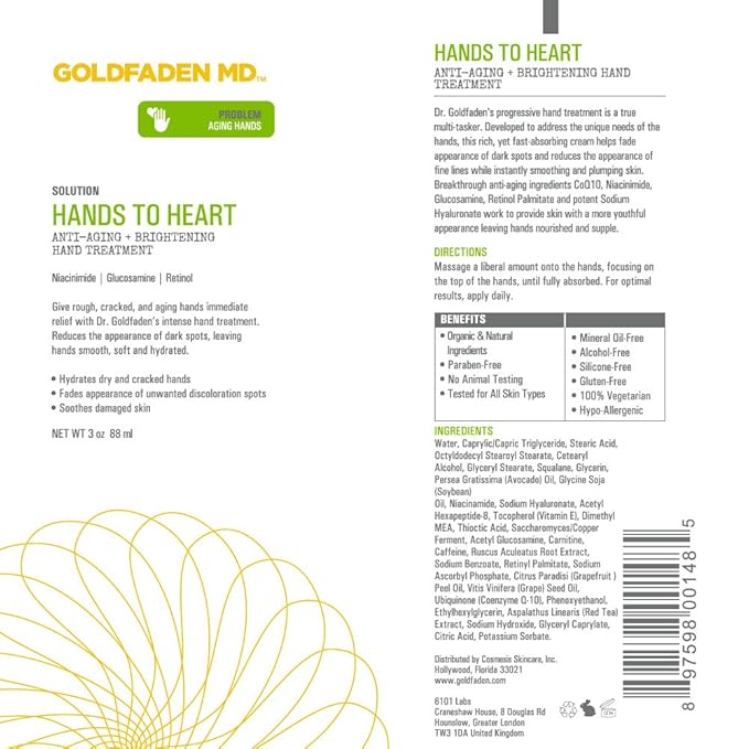 GOLDFADEN MD Hands To Heart Oil of Grapefruit Anti-Aging + Brightening Hand Treatment 3 fl. oz.