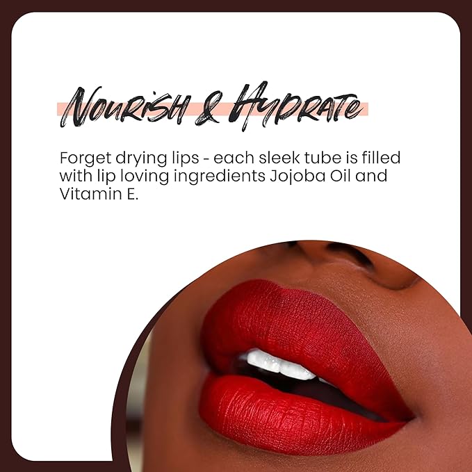 The Lip Bar - Nonstop Liquid Matte Lipstick 2-Pack, Bawse Lady (Blue Red) - High Pigment - One Swipe - Long Lasting - Jojoba Oil & Vitamin E - Vegan & Cruelty Free - Makeup & Cosmetics - .24 fl oz