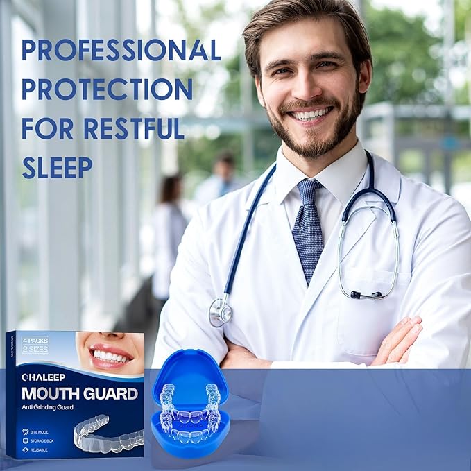 Anti Grinding Mouth Guard for Clenching Teeth at Night, Teeth Grinding Mouthguards for Sleeping, Mouth Guard for Grinding Teeth at Night, Night Guards for Teeth Grinding for Adults