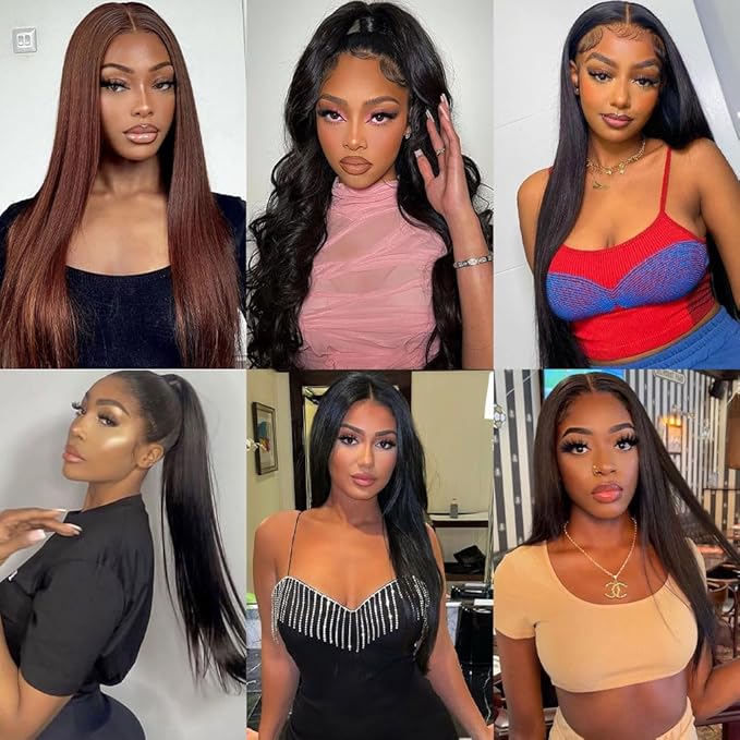 Straight Bundles Human Hair 100% Unprocessed Brazilian Virgin Human Hair Bundles 16 Inch Straight Bundles Natural Black Color Double Weft Straight Bundles For Women