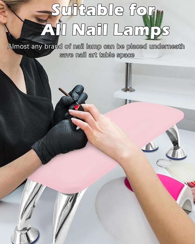 Nail Arm Rest Cushion, Big Nail Arm Rest for Nail Tech, Professional Nail Hand Rest Pillow Stand Manicure Hand Rest Spa Salon Foot Hand Arm Feet Leg Rest (Pink)
