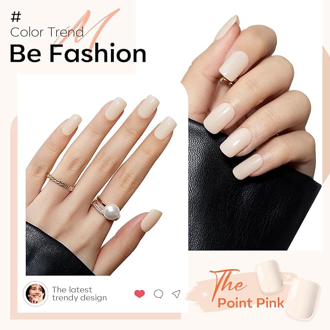 Modelones White Press on Nails, Short Square Fake Nails, Reusable Nail Kit with Nail Glue Adhesive Tabs Mini Nail File, Nails Press Ons 32Pcs16 Sizes, Women Girl Gift