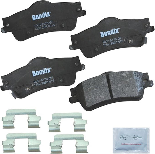 Bendix Priority1 CFC1352 Ceramic Rear Brake Pads for Chevrolet Caprice 2017-2011, SS 2014, SS 2017, Pontiac G8 2009-2008