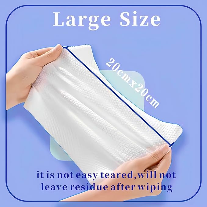 Disposable Face Towel 300 Count, Soft Cotton Clean Skin Face Towels, Dry Wipes Cotton Facial Towels Wash Cloths Tissue Thickened, Face Towelettes Disposable for Makeup Remover, Cleansing and Skincare