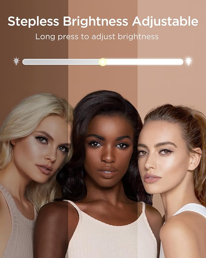 BESTOPE PRO Vanity Mirror with Lights, 15.7" x 20.8" Height & Brightness Adjustable Hollywood Mirror, Lighted Makeup Mirror with Storage,3 Color Lights,10X Magnification,USB Charging Port, Women Gifts