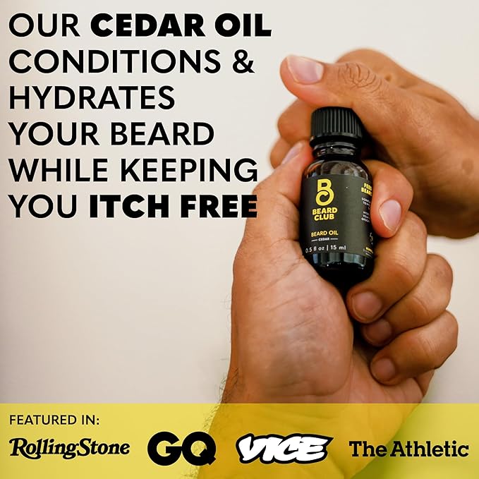 Beard Club Mens Grooming Kit, Beard Kit for Men - Style, Moisturize and Grow a Healthier Beard - Straight Edge Razor, Beard Shampoo, Cedar Beard Balm and Beard Oil, Boar Bristle Beard Brush - Gift Kit