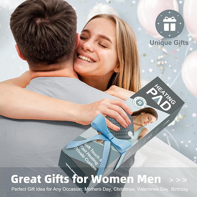 Heating Pad for Pain Relief – 12"x24" Moist/Dry Heat for Back, Neck, Shoulder, and Cramps, Auto-Off, Machine Washable, Ideal Gift for Christmas, Mother's Day, Women, Men, Mom, Dad, Daughter