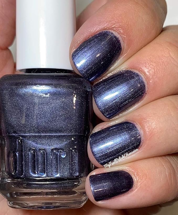 duri Nail Polish, 761 Glow Up, Deep Purple Blue Metallic Pearl Shimmer, Full Coverage, Shiny Finish, Fast Drying, Long Lasting, 0.45 Fl Oz
