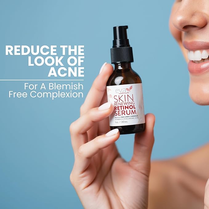 Retinol Serum for Face with Hyaluronic Acid & Vitamin E - For Anti-Aging, Fine Lines, Wrinkles, Resurfacing, Acne Marks and Scars, Skin Brightening, Dark Spot Correction Night Serum - 1oz