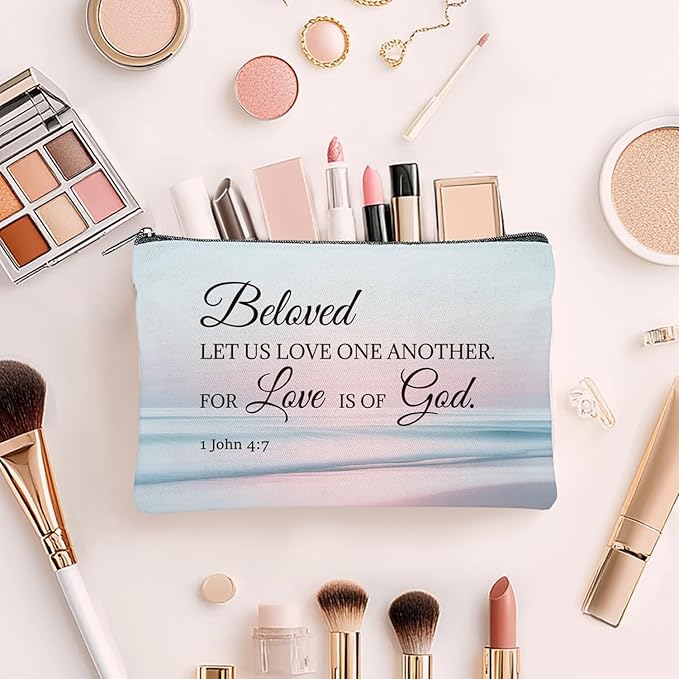 20PCS Christian Inspirational Cosmetic Bags for Women Religious Makeup Bags Bulk Christian Gifts for Women Bible Verse Canvas Zipper Pouch for Mother's Day Sister Employee Gifts(Scenery)