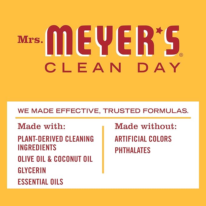 MRS. MEYER'S CLEAN DAY Bar Soap, Use as Body Wash or Hand Soap, Made with Essential Oils, Clementine_, 5.3 oz, 4 Bars