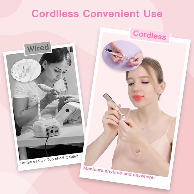 Electric Nail Drill PRO + 1 Set Replacement Nail Drill Bits