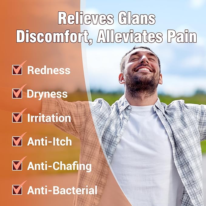 Balanitis Treatment Cream, Balanitis Relief, Organic Natural Ingredients, Soothing Skin, Itch Relief, Dryness,Redness, Irritation and Chafing - 3.52oz