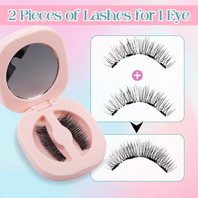 GEMERRY Magnetic Eyelashes with Applicator No Glue Needed Soft Natural Look Magnetic Lashes DIY at Home for Beginners