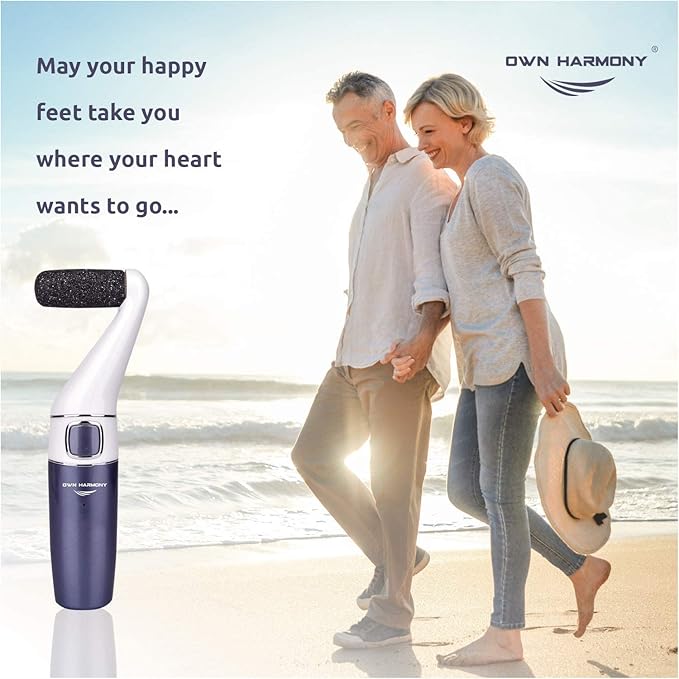 Own Harmony Electric Foot Callus Remover and 6 Rollers Bundle: Professional Foot Care Pedicure Tools, Rechargeable Dead Skin Feet Scrubber, Electronic Feet File Grinder - Best for Hard, Cracked Heels
