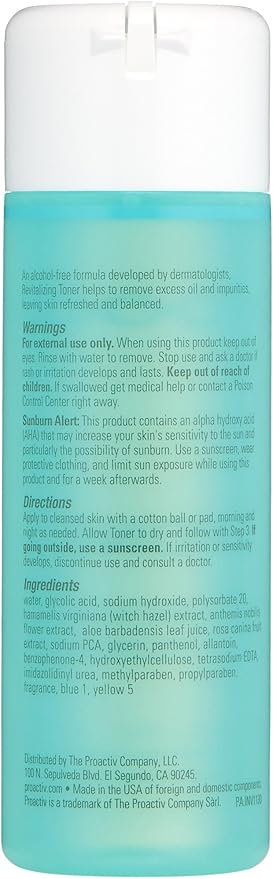 Proactiv Hydrating Facial Toner for Sensitive Skin - Alcohol Free Toner for Face Care - Pore Tightening Glycolic Acid and Witch Hazel Formula - Acne Toner to Balance Skin and Remove Impurities, 4 oz.