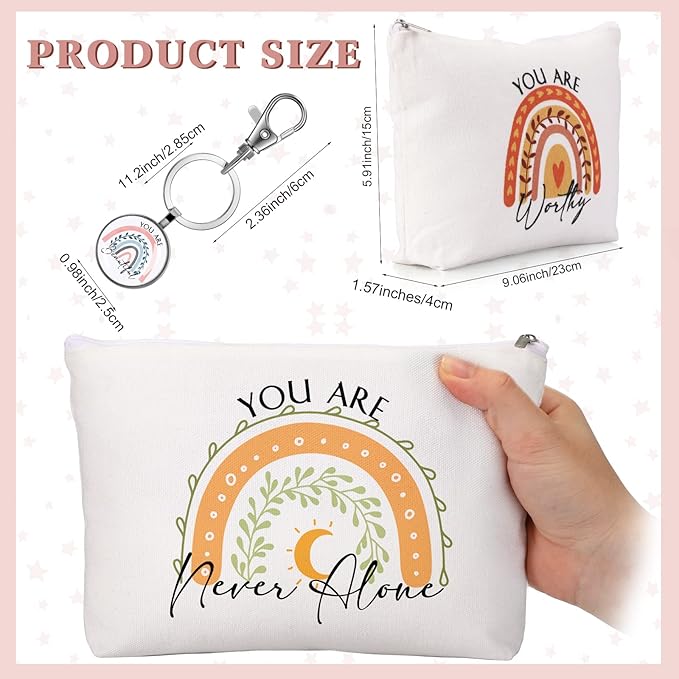 Sieral 60 Pcs Rainbow Appreciation Gifts with 20 Cosmetic Bags and 20 Keychains Bulk Motivational Thank You Rainbow Gift for Lab Week Coworker Healthcare Worker School Secretary Teacher Nurse