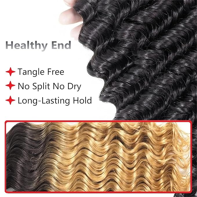 12A Human Hair 3 Bundles with 5x5 HD Lace Closure (18 20 22 +18) 100% Unprocessed Brazilian Virgin Remy Hair Deep Wave Human Hair Bundles with Closure Natural Color