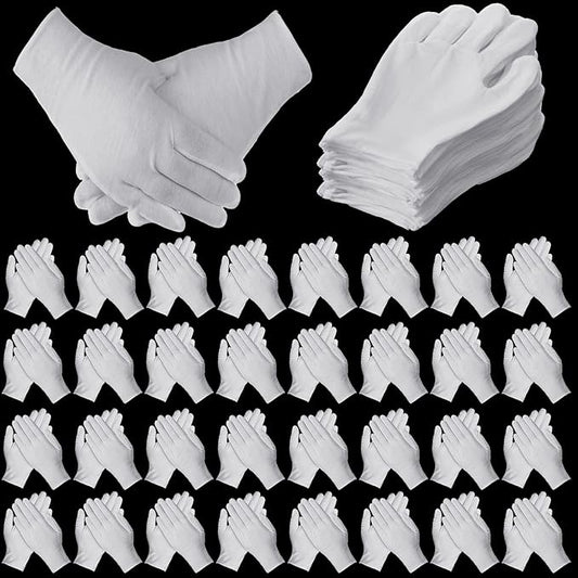 240 Pcs Cotton Gloves Cotton Bulk Pack Moisturizing Gloves Overnight Soft Cotton Gloves Uniform Gloves Coin Inspection Gloves Art Handling Gloves for Man and Woman (White)