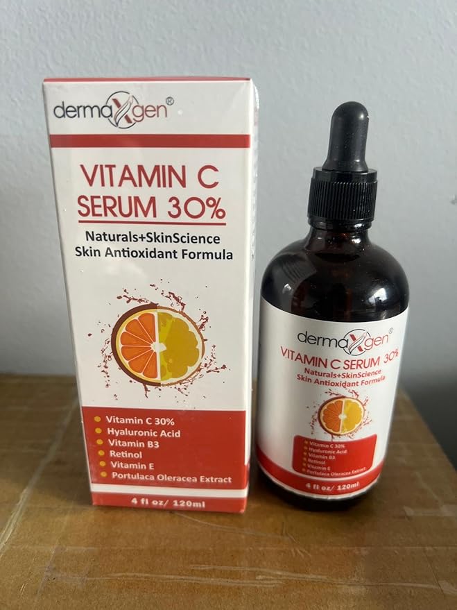 30% Vitamin C Face Serum with Hyaluronic Acid & Vitamin E – Natural Hydrating & Rejuvenating Serum for All Skin Types (4 FL OZ)