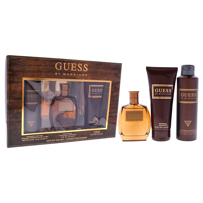 Guess by Marciano for Men - 3 Pc Gift Set 3.4oz EDT Spray, 6.7oz Shower Gel, 6.0oz Deodorizing Body Spray
