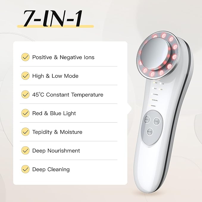 Microcurrent Facial Device Facial Massager Face Roller Tools for Skin Care Microcurrent Multifunctional Facial Massager, White-02
