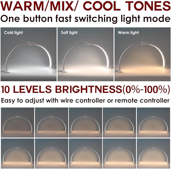 Foldable Desk UV Light for Nail Manicure and Eyelash Extension, 3 Light Settings Bright Fill-in Lamp, White (23 * 11.5 Inch)