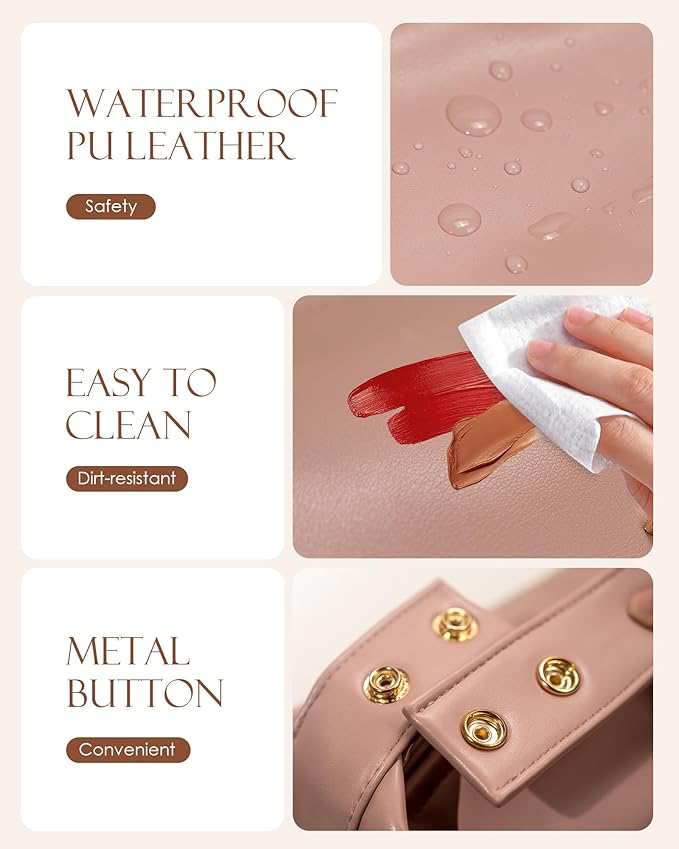 Birthday Gifts for Women 30s, Personalized Makeup Bag with Handle, Initial Double Layer Cosmetic Bag with Makeup Brush Organizer, Cute Cosmetic Pouch for Women, Gifts for Friends Female Mom