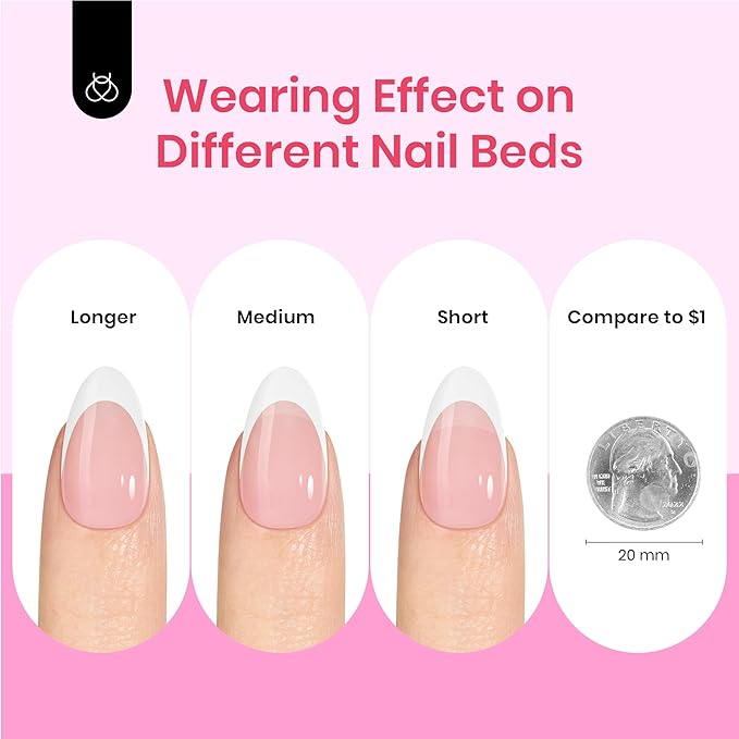 Beetles X Press Kit Gel Nail Kit, Press On Nails Short Almond Kit with 224Pcs French Nail Tips Nail Glue & Remover Builder Top Coat Mini Nail Lamp All-in-One DIY Nail Kit Gift for Women