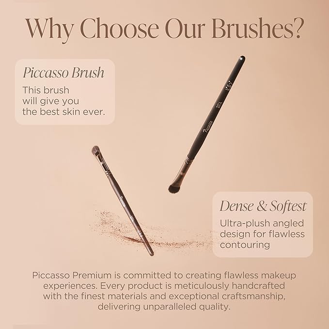 Korean Piccasso Brush 201 Nose Shading Brush – Professional Nose Contour for Precise Shading, Soft Bristles for Seamless Blending, Perfect for Defined and Natural Contours, K-Beauty