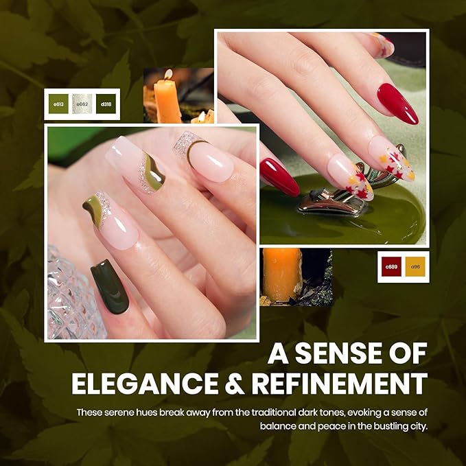 Beetles Cat Eye Gel Nail Polish Set, 20 Colors Gel Polish Nail Set Burgundy Brown Green Nail Polish Glitter Pearl Nail Manicure with Base Coat Matte&No Wipe Top Coat Soak off UV Gel