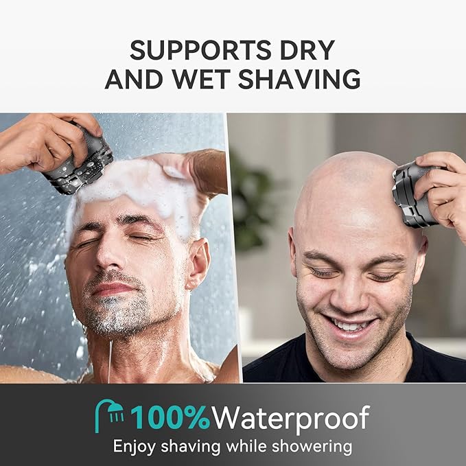 Head Shavers for Bald Men - kensen 6D Cordless Electric Razor, Waterproof Skull Shaver for Wet/Dry Use, LED Display, Type-C Charging, Close Shave - Easy to Clean, Perfect for Bald Heads and Face