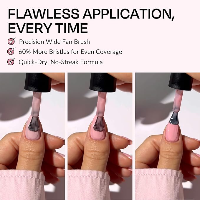 CAKE Non Toxic Nail Polish - 3 Pack - Nail Strengthener and Growth, Nail Repair for Damaged Nails, Natural Nail Polish, Quick Dry, Long Lasting (Pink Collection)