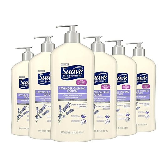 Suave Skin Lotion 18 Ounce Pump Lavender Vanilla 18 Ounce Pump (532ml) (6 Pack)