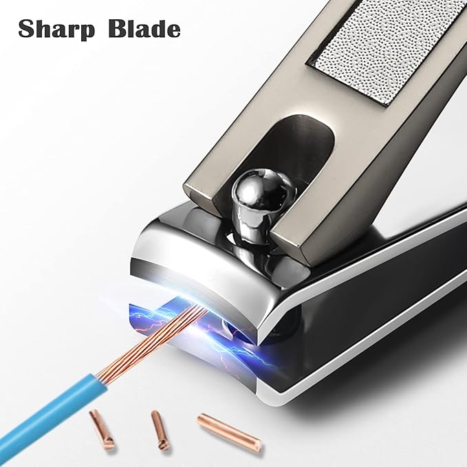 BEZOX Nail Clippers with Catcher for Seniors for Thick Nails, Fingernail and Toenail Clippers