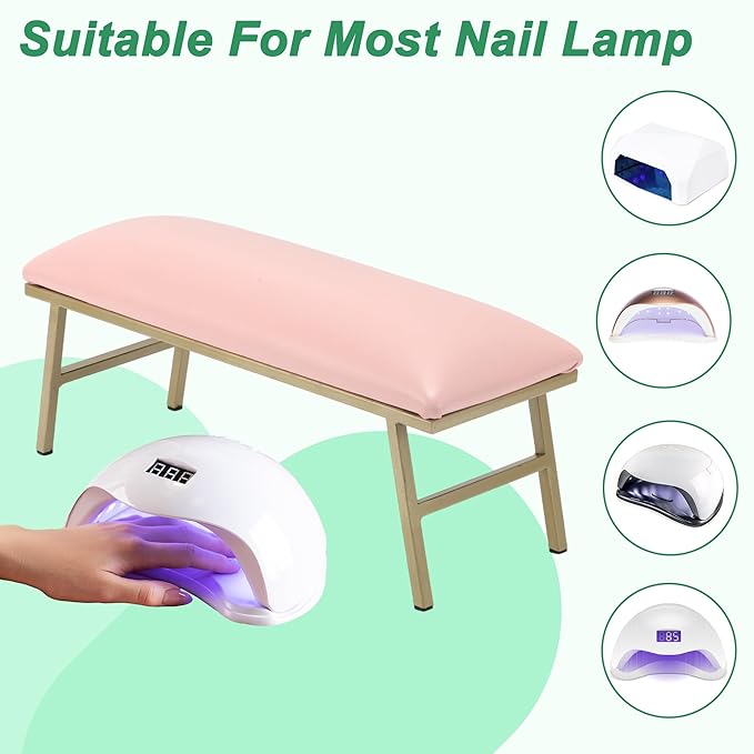 VOCOSTE 1 Set Arm Rest for Nails Tech, Non-Slip Nail Arm Rest, Manicure Hand Rest with Nail Table Mat, Hand Rest for Nails Tech, Nail Hand Rest, Pink