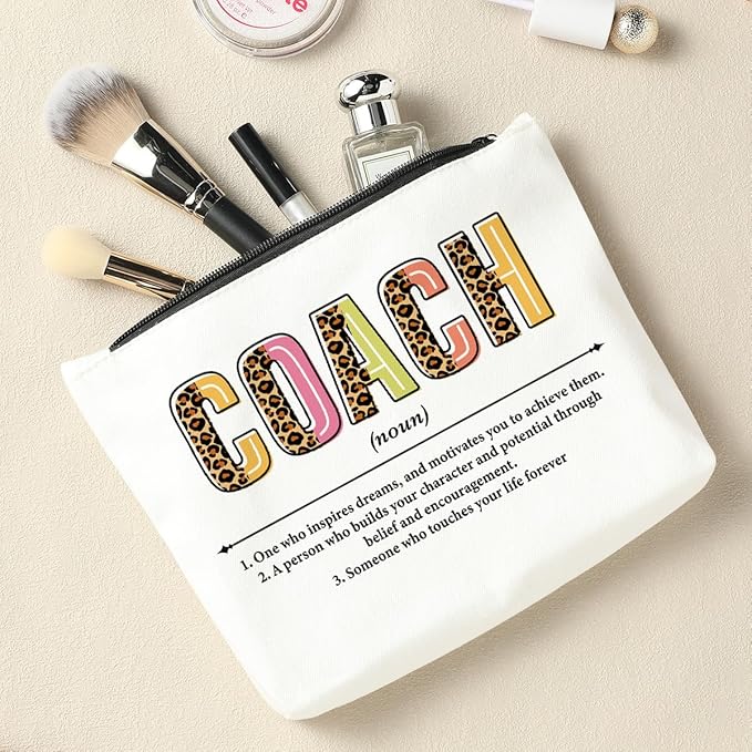 Coach Definition Noun, Inspirational Coach Gifts, Makeup Bag Cosmetic Bag, Best Coach Gifts, Birthday Retirement Coach Appreciation Thank You Gifts for Women Coach Team Leader Office Boss Colleagues
